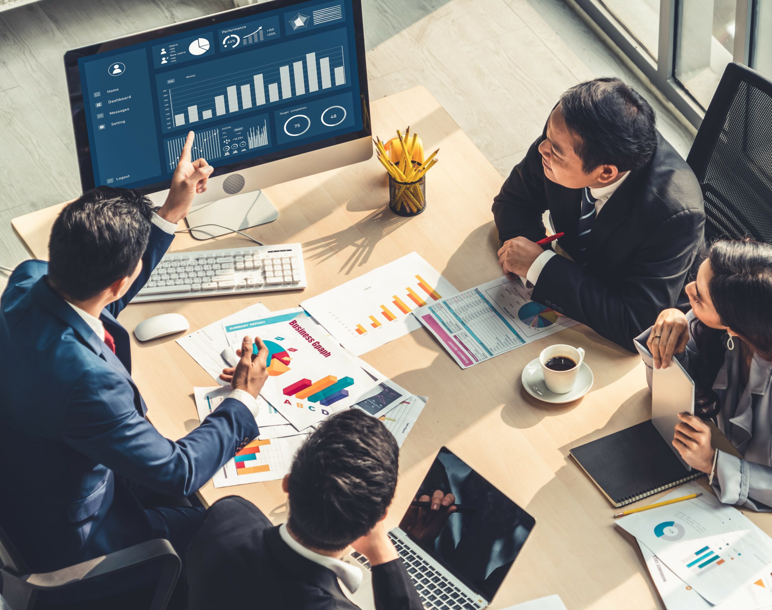 Business data dashboard analysis by ingenious computer software