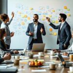 A strategy meeting in a meeting room booked through BluDesks.