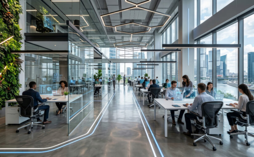 Office space with flexible access to meeting rooms, coworking areas and hot desks