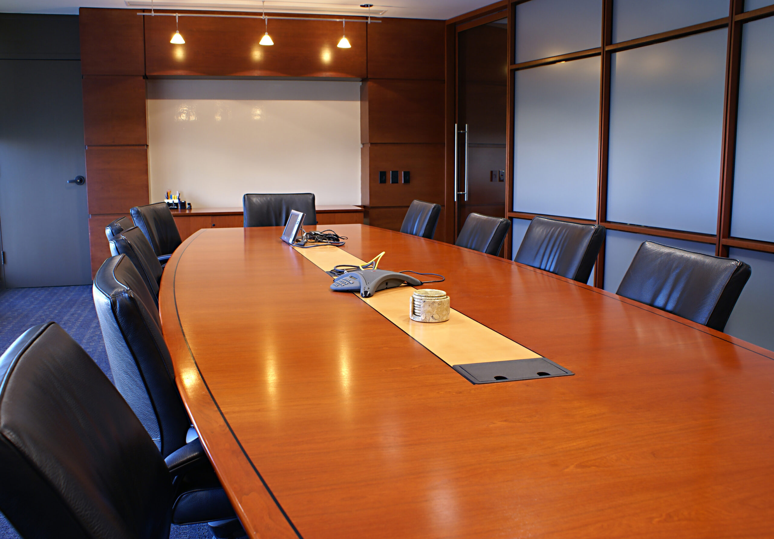 Modern meeting rooms with video conferencing technology and professional facilities
